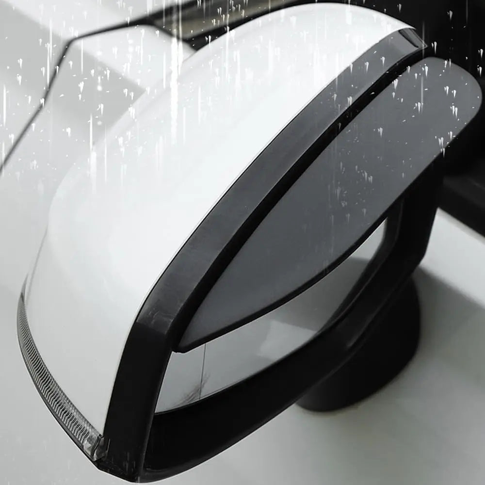 2PCS Carbon Fiber Rearview Mirror Rain Guards - Anti-Glare Sun Visor Cover for Clear Vision, Universal Car Mirror Accessories